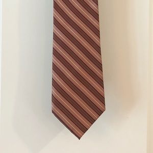 Claiborne maroon and salmon striped tie